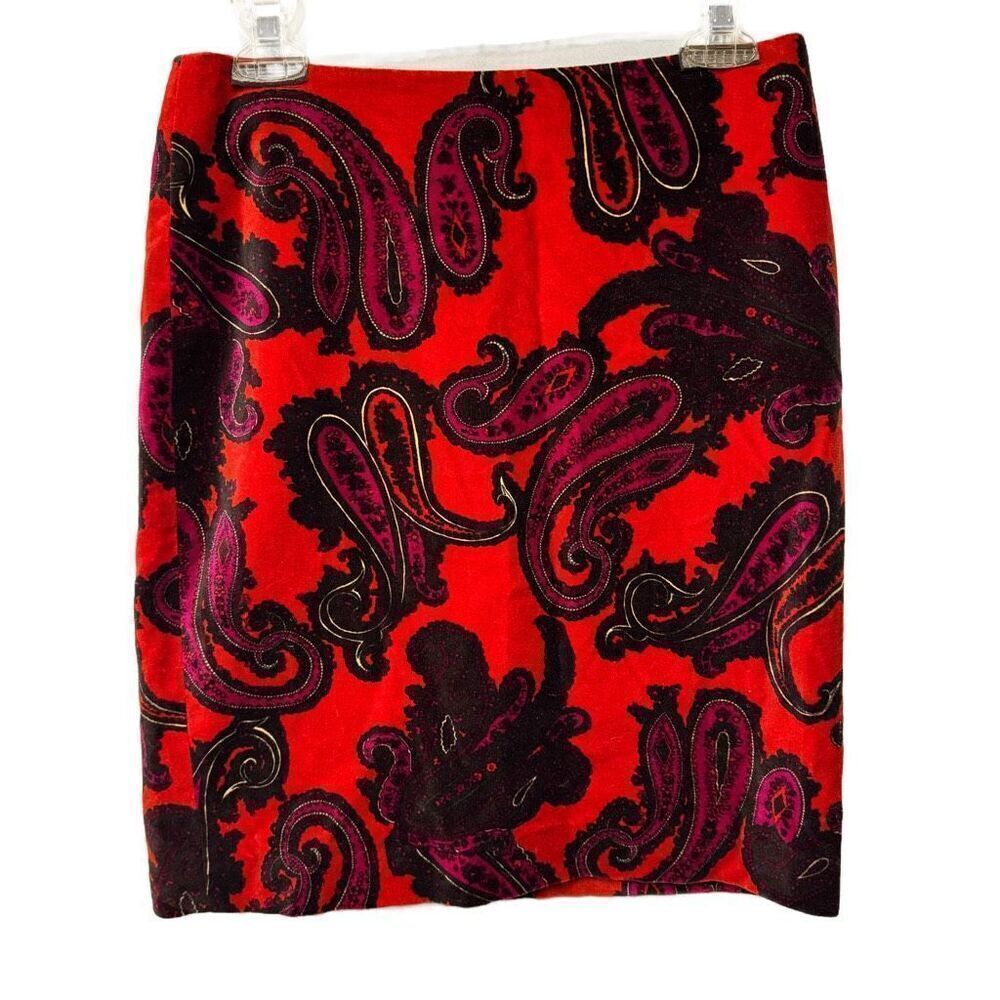 Talbots Petites Velvet, Paisley Mini Skirt Size 4P